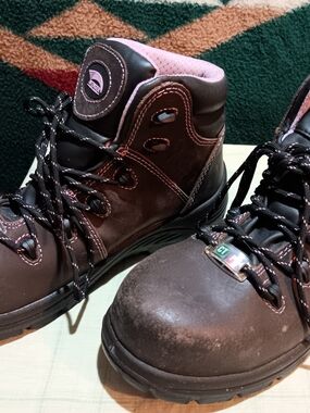 Women’s Avenger LIGHT USE Work Brown Steel Toe Waterproof Boots 9.5 U.S